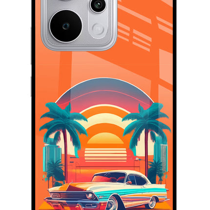 Palm Drive 80s Realme P4 Power 5G Glass Case Back Cover by Casekaro