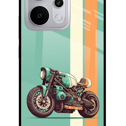 Striped Moto Drift Realme P4 Power 5G Glass Case Back Cover by Casekaro