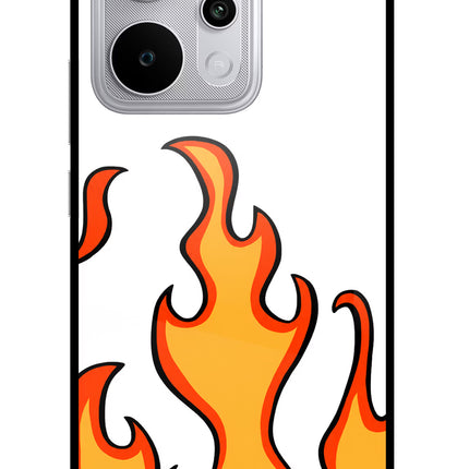 Fired Up – White Realme P4 Power 5G Glass Case Back Cover by Casekaro