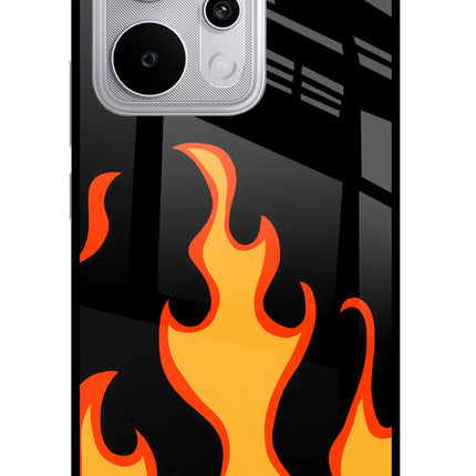 Fired Up – Black Realme P4 Power 5G Glass Case Back Cover by Casekaro