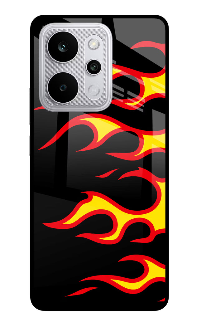 Side Sweep Flames Realme P4 Power 5G Glass Case Back Cover by Casekaro