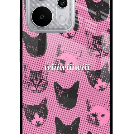 Pink Cats Realme P4 Power 5G Glass Case Back Cover by Casekaro