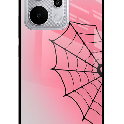 Pink Web Realme P4 Power 5G Glass Case Back Cover by Casekaro