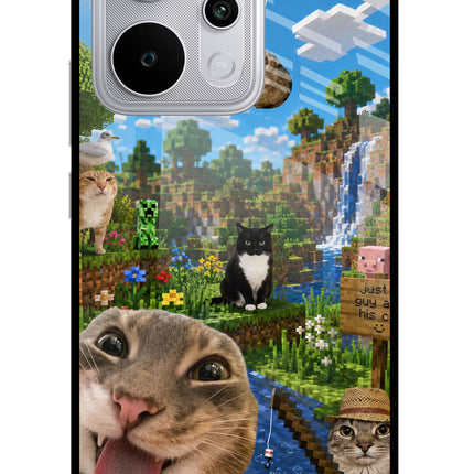 Minecraft Cat Chaos Realme P4 Power 5G Glass Case Back Cover by Casekaro