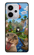 Minecraft Cat Chaos Realme P4 Power 5G Glass Case Back Cover by Casekaro