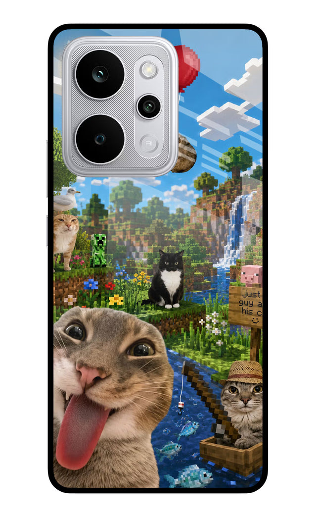 Minecraft Cat Chaos Realme P4 Power 5G Glass Case Back Cover by Casekaro