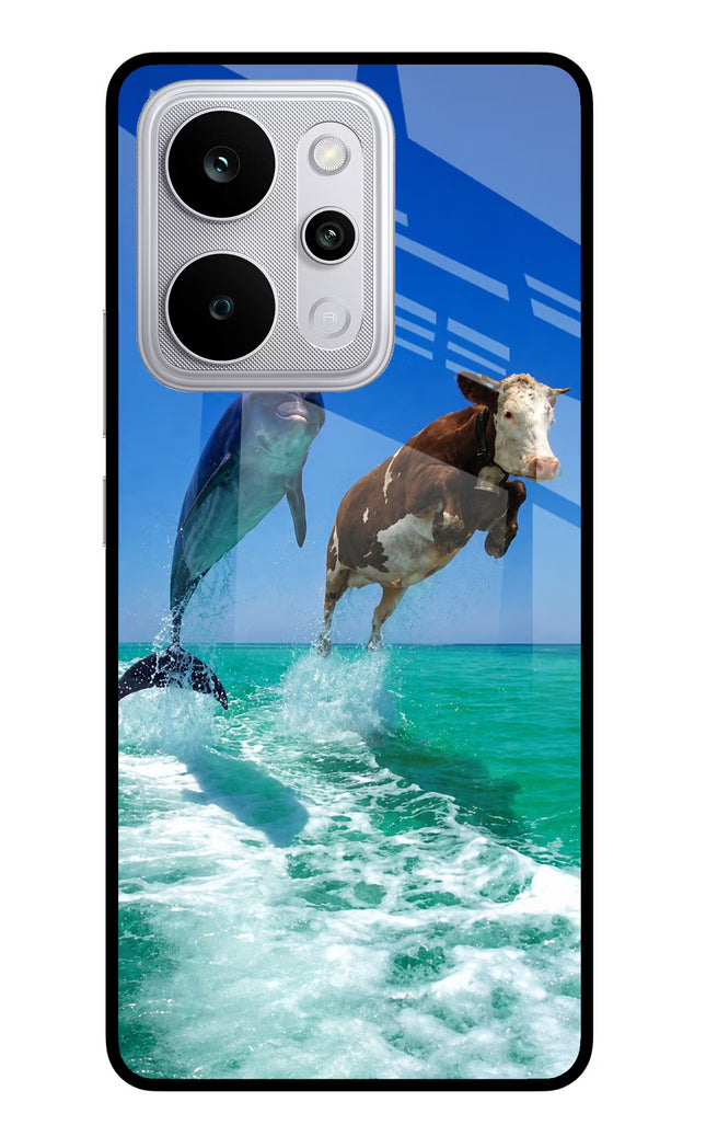 Dolphin vs Cow Realme P4 Power 5G Glass Case Back Cover by Casekaro