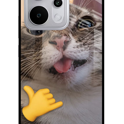 Silly Cat Call Realme P4 Power 5G Glass Case Back Cover by Casekaro