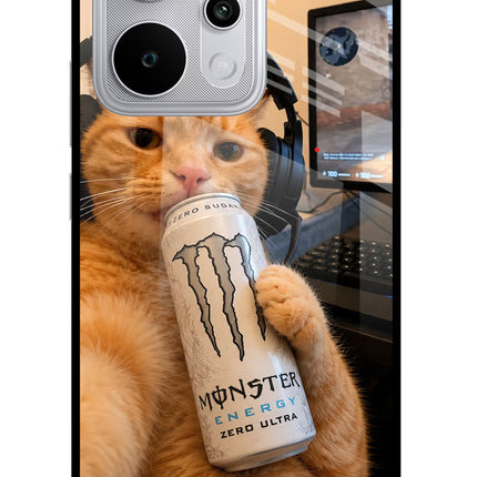Gamer Cat Energy Realme P4 Power 5G Glass Case Back Cover by Casekaro