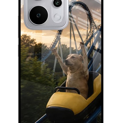 Rollercoaster Dog Realme P4 Power 5G Glass Case Back Cover by Casekaro