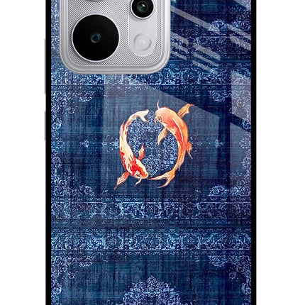Koi Blue Realme P4 Power 5G Glass Case