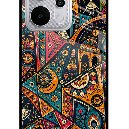 Folk Print Realme P4 Power 5G Glass Case