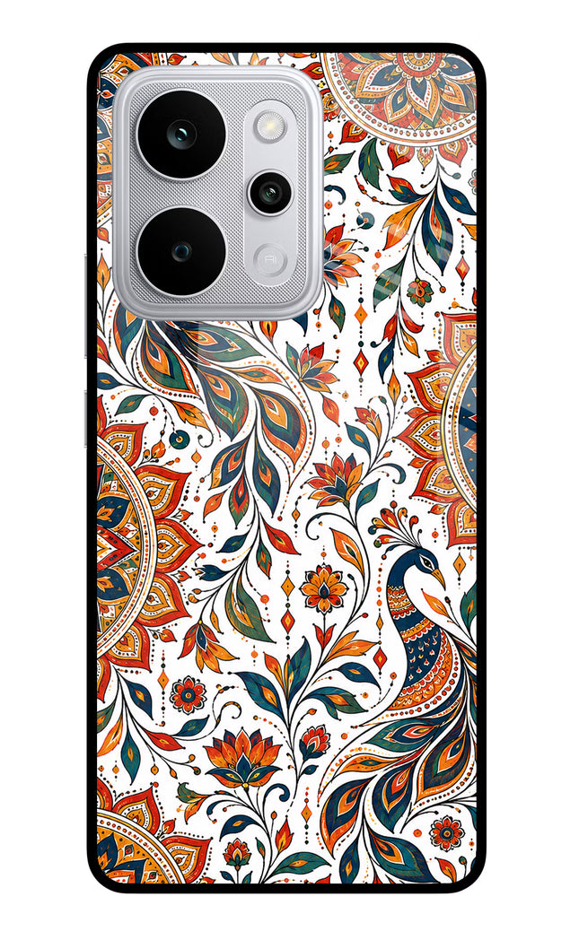 White Mayura Realme P4 Power 5G Glass Case Back Cover by Casekaro