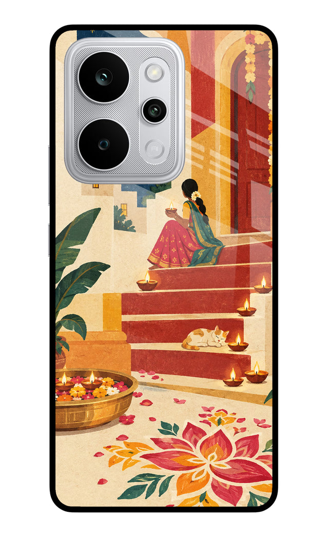 Diwali Rangoli Realme P4 Power 5G Glass Case Back Cover by Casekaro