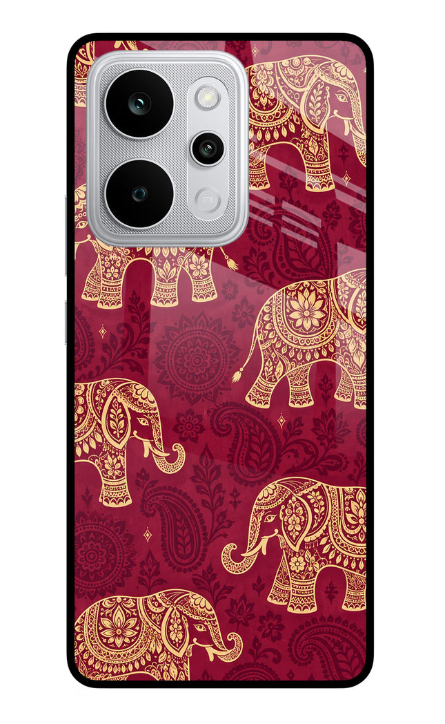 Maroon Elephant Realme P4 Power 5G Glass Case Back Cover by Casekaro