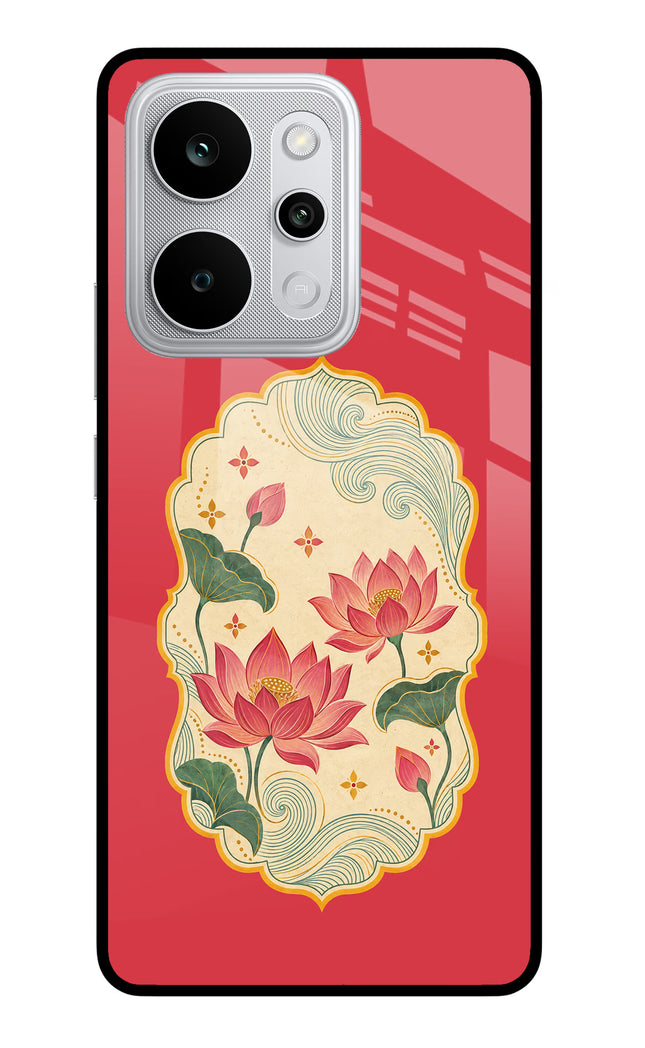 Pink Lotus Realme P4 Power 5G Glass Case Back Cover by Casekaro