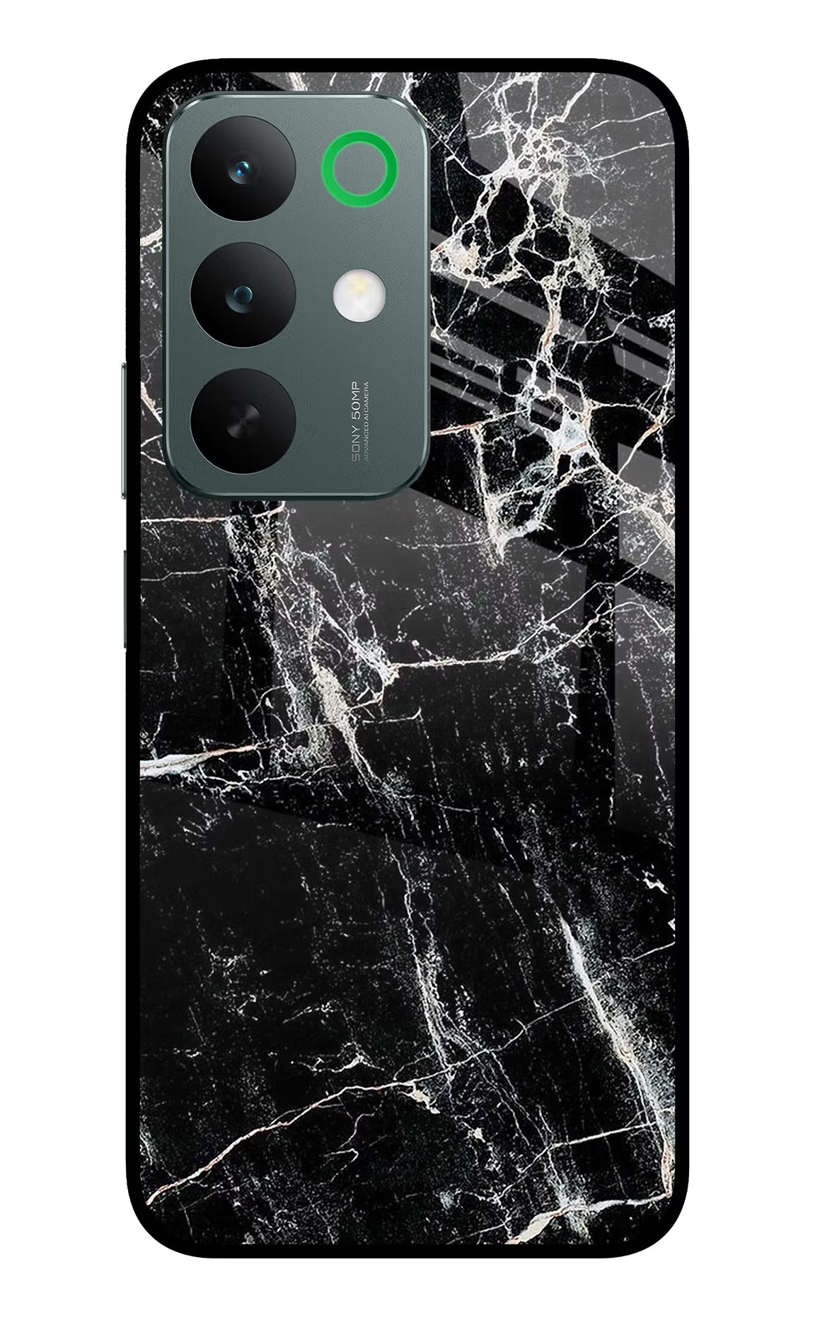 Black Marble Texture Realme C85 5G Glass Case