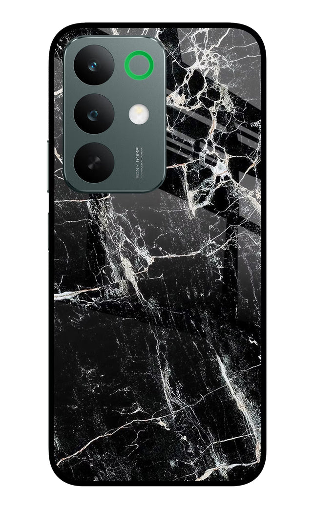 Black Marble Texture Realme C85 5G Glass Case Back Cover by Casekaro