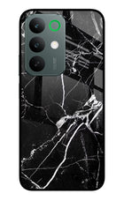 Black Marble Pattern Realme C85 5G Glass Case Back Cover by Casekaro