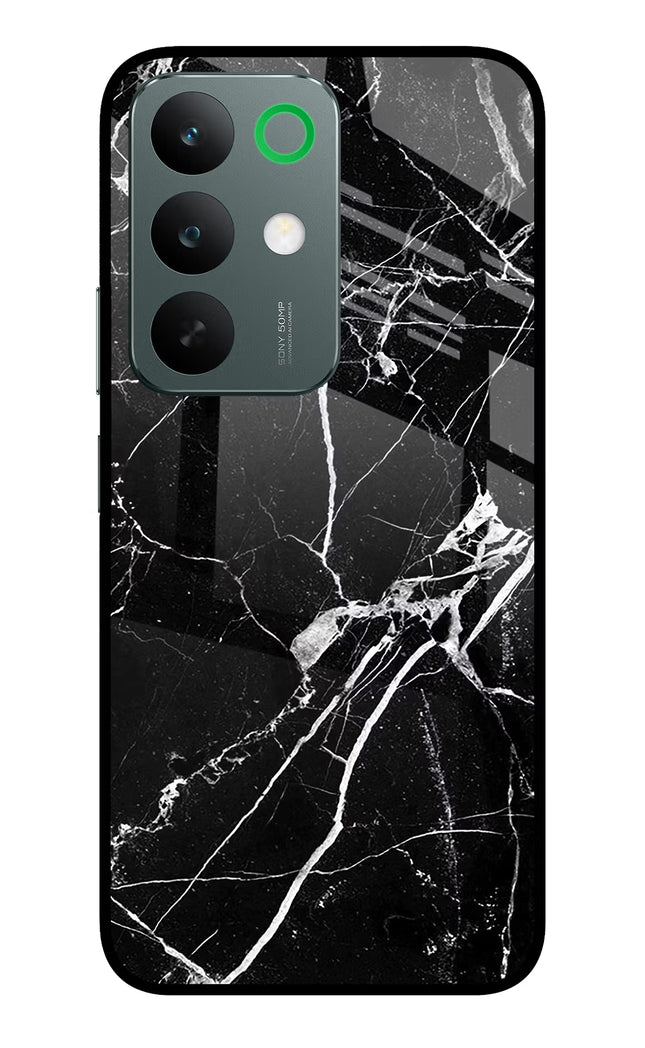 Black Marble Pattern Realme C85 5G Glass Case Back Cover by Casekaro