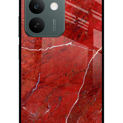 Red Marble Design Realme C85 5G Glass Case Back Cover by Casekaro