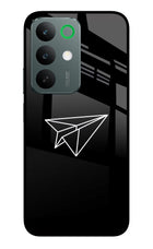 Paper Plane White Realme C85 5G Glass Case Back Cover by Casekaro