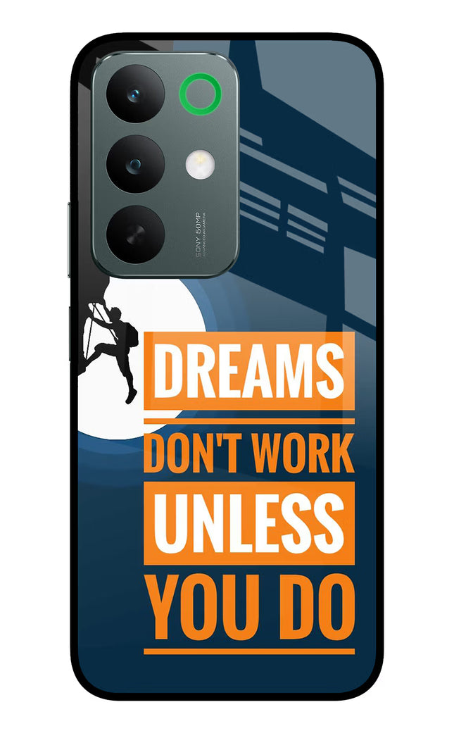 Dreams Don’T Work Unless You Do Realme C85 5G Glass Case Back Cover by Casekaro