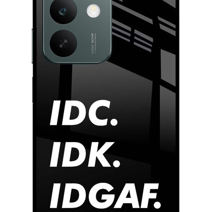 Idc Idk Idgaf Realme C85 5G Glass Case Back Cover by Casekaro