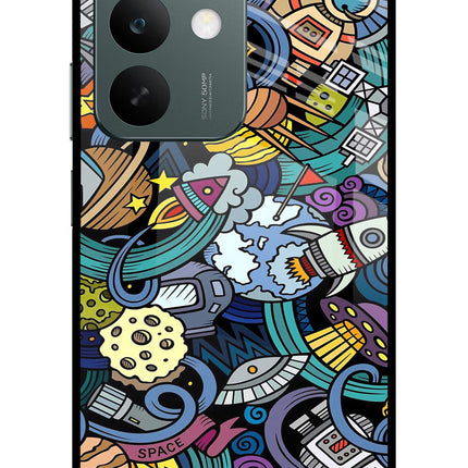 Space Abstract Realme C85 5G Glass Case Back Cover by Casekaro