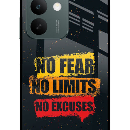 No Fear No Limits No Excuse Realme C85 5G Glass Case Back Cover by Casekaro