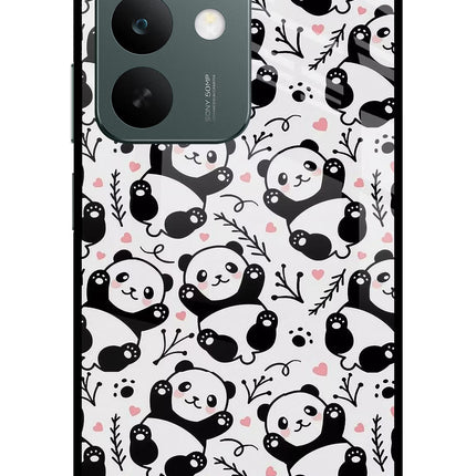 Cute Panda Realme C85 5G Glass Case Back Cover by Casekaro