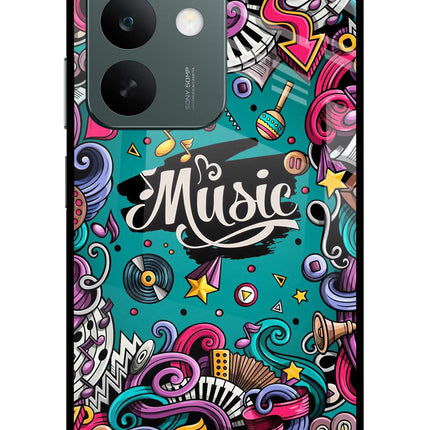 Music Graffiti Realme C85 5G Glass Case Back Cover by Casekaro