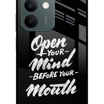 Open Your Mind Before Your Mouth Realme C85 5G Glass Case Back Cover by Casekaro