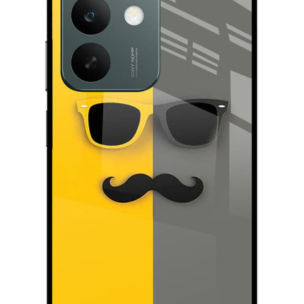 Sunglasses with Mustache Realme C85 5G Glass Case Back Cover by Casekaro