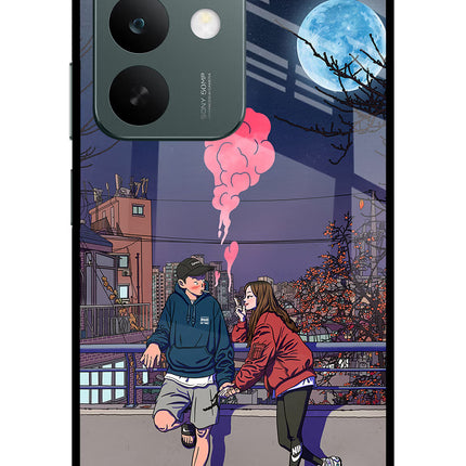 Chilling Couple Realme C85 5G Glass Case Back Cover by Casekaro