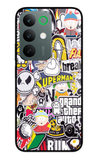 Sticker Bomb Realme C85 5G Glass Case Back Cover by Casekaro
