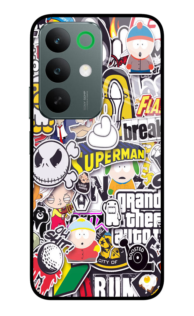 Sticker Bomb Realme C85 5G Glass Case Back Cover by Casekaro