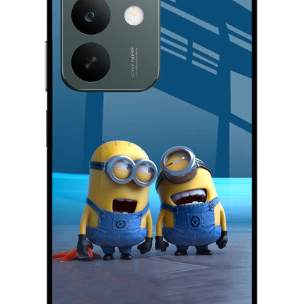 Minion Laughing Realme C85 5G Glass Case Back Cover by Casekaro