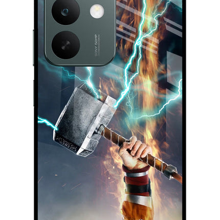 Thor Hammer Mjolnir Realme C85 5G Glass Case Back Cover by Casekaro