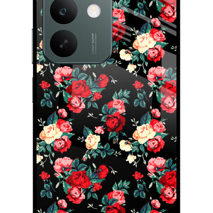 Rose Pattern Realme C85 5G Glass Case Back Cover by Casekaro
