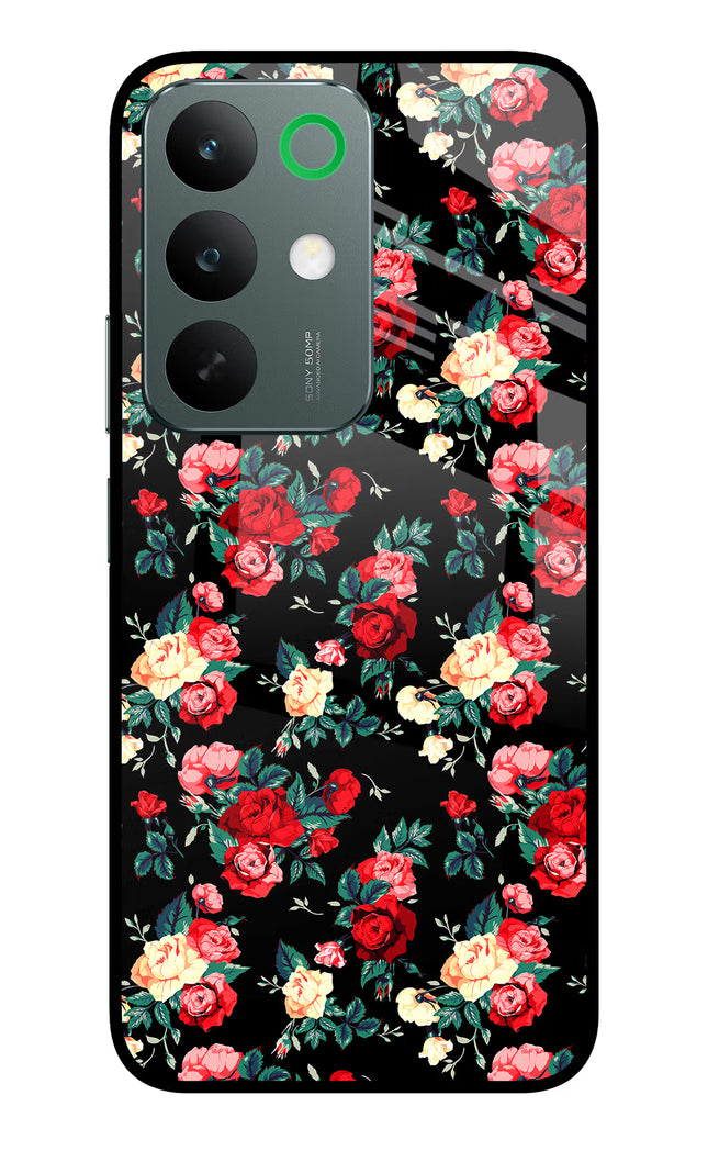 Rose Pattern Realme C85 5G Glass Case Back Cover by Casekaro