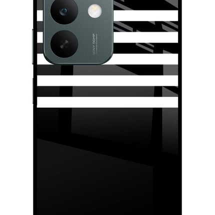 Black and White Print Realme C85 5G Glass Case Back Cover by Casekaro