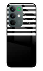 Black and White Print Realme C85 5G Glass Case Back Cover by Casekaro