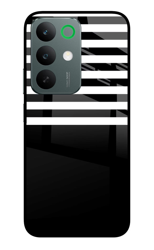 Black and White Print Realme C85 5G Glass Case Back Cover by Casekaro
