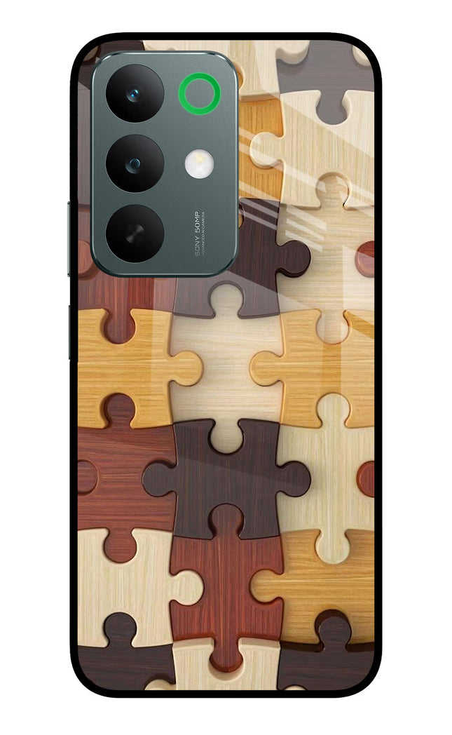 Wooden Puzzle Realme C85 5G Glass Case Back Cover by Casekaro