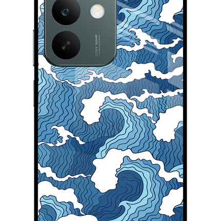 Blue Waves Realme C85 5G Glass Case Back Cover by Casekaro