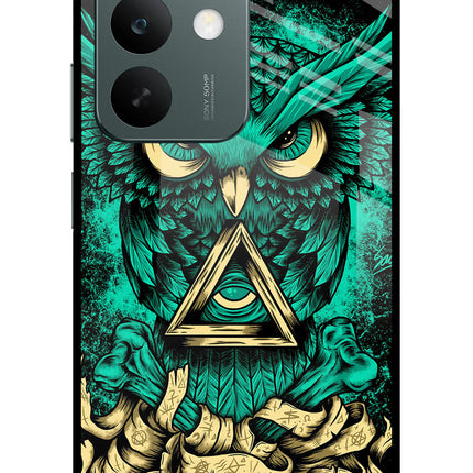 Green Owl Realme C85 5G Glass Case Back Cover by Casekaro