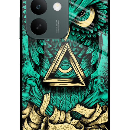 Green Owl Realme C85 5G Glass Case Back Cover by Casekaro