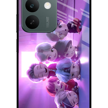 BTS Chibi Realme C85 5G Glass Case Back Cover by Casekaro