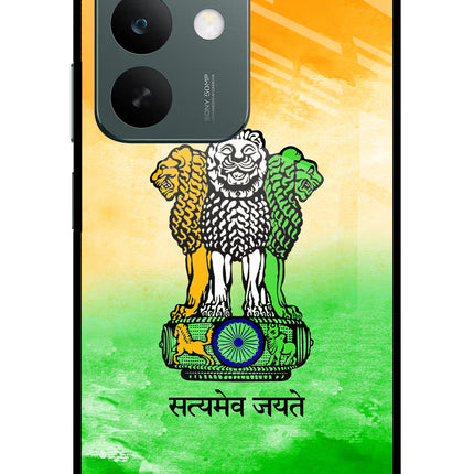 Satyamev Jayate Flag Realme C85 5G Glass Case Back Cover by Casekaro